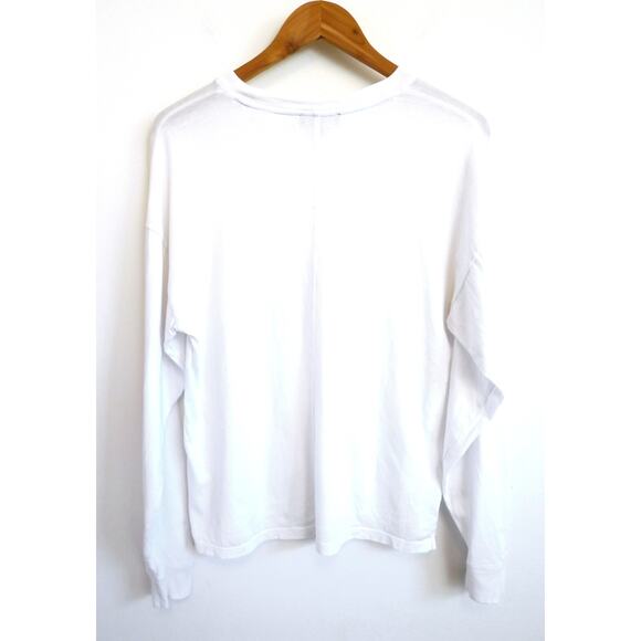 AYR The Hangout Long Sleeve Tee T-Shirt Top White Pima Cotton Shopbop XS $75 - Picture 7 of 12